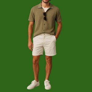 34 Heritage Beige Chino Shorts Men’s Size 38 Classic Cotton Stretch